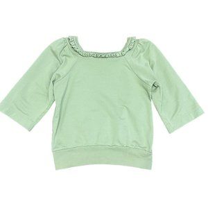 232. Veronique Branquinho Ruffled Sweatshirt Green IT 42 US 6 Small